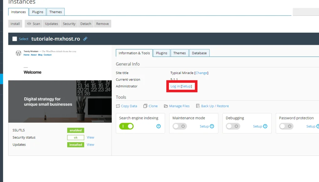 Log In Setup WP