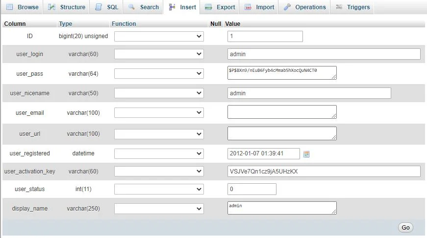 Resetare parolă WordPress - edit