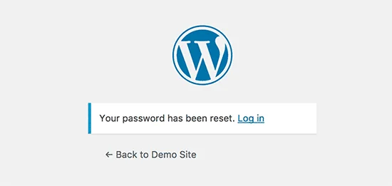 Cum resetez parola WordPress - resetare finalizată